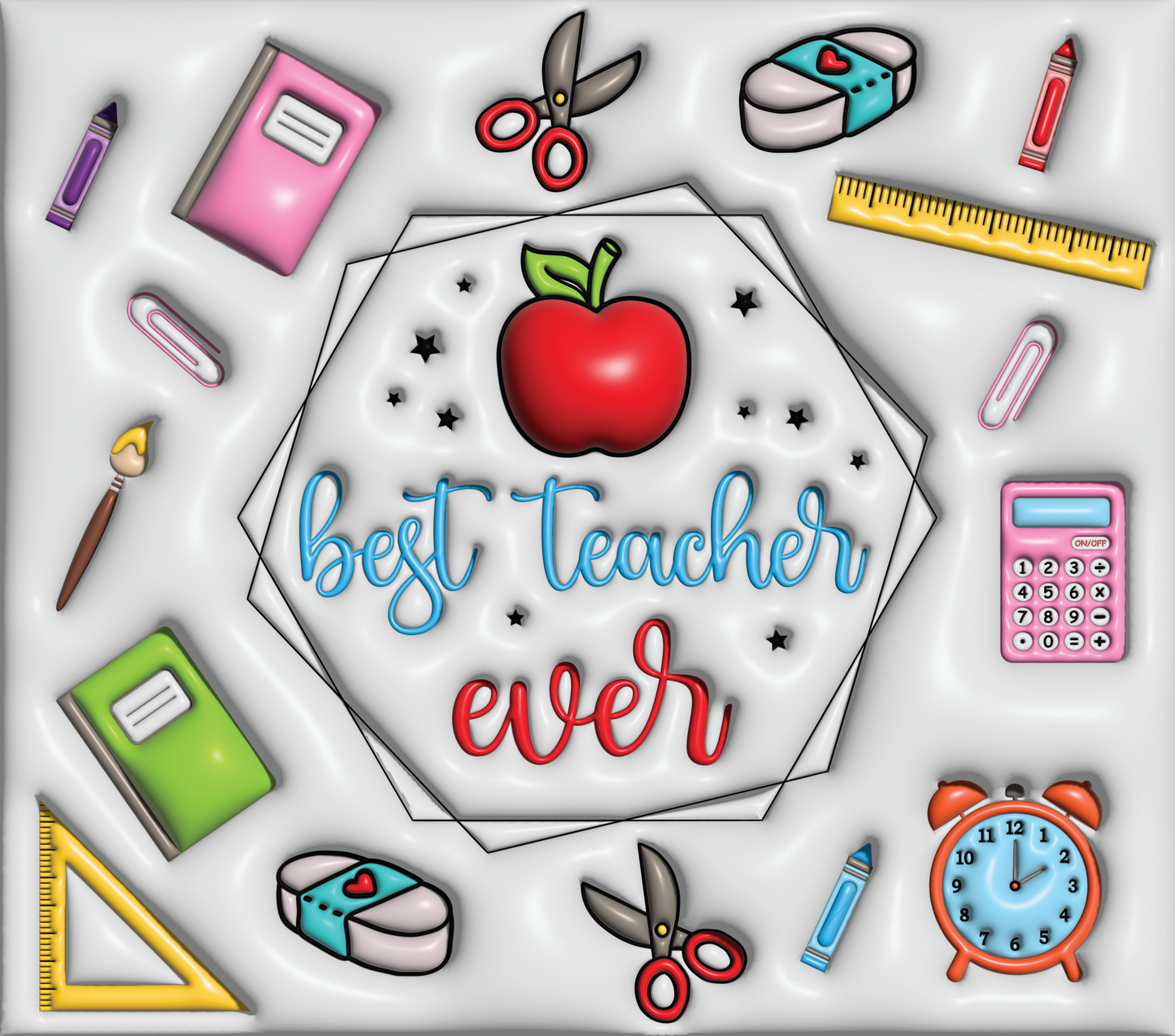 BEST TEACHER EVER 3D INFLATABLE TUMBLE