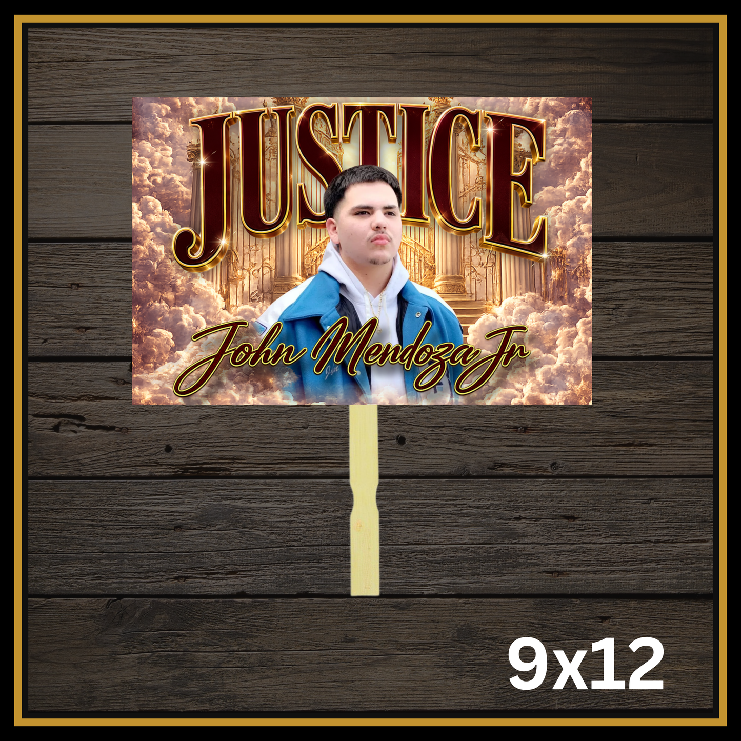 Justice for John Mendoza Jr. Handheld Protest Sign