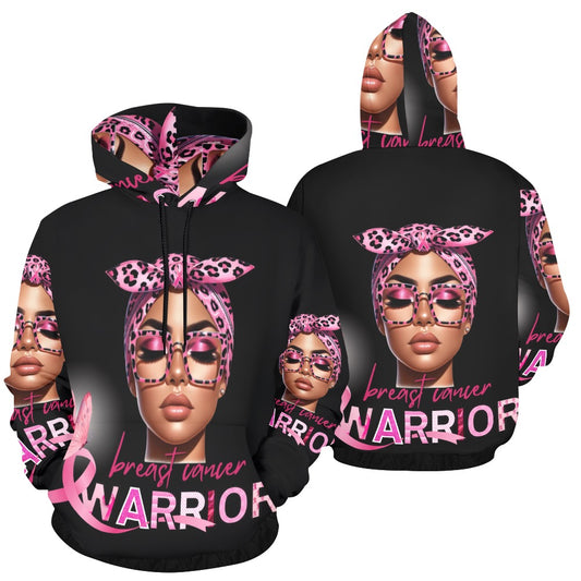 BREAST CANCER AWARENESS ALL OVER BLACK HOODIE