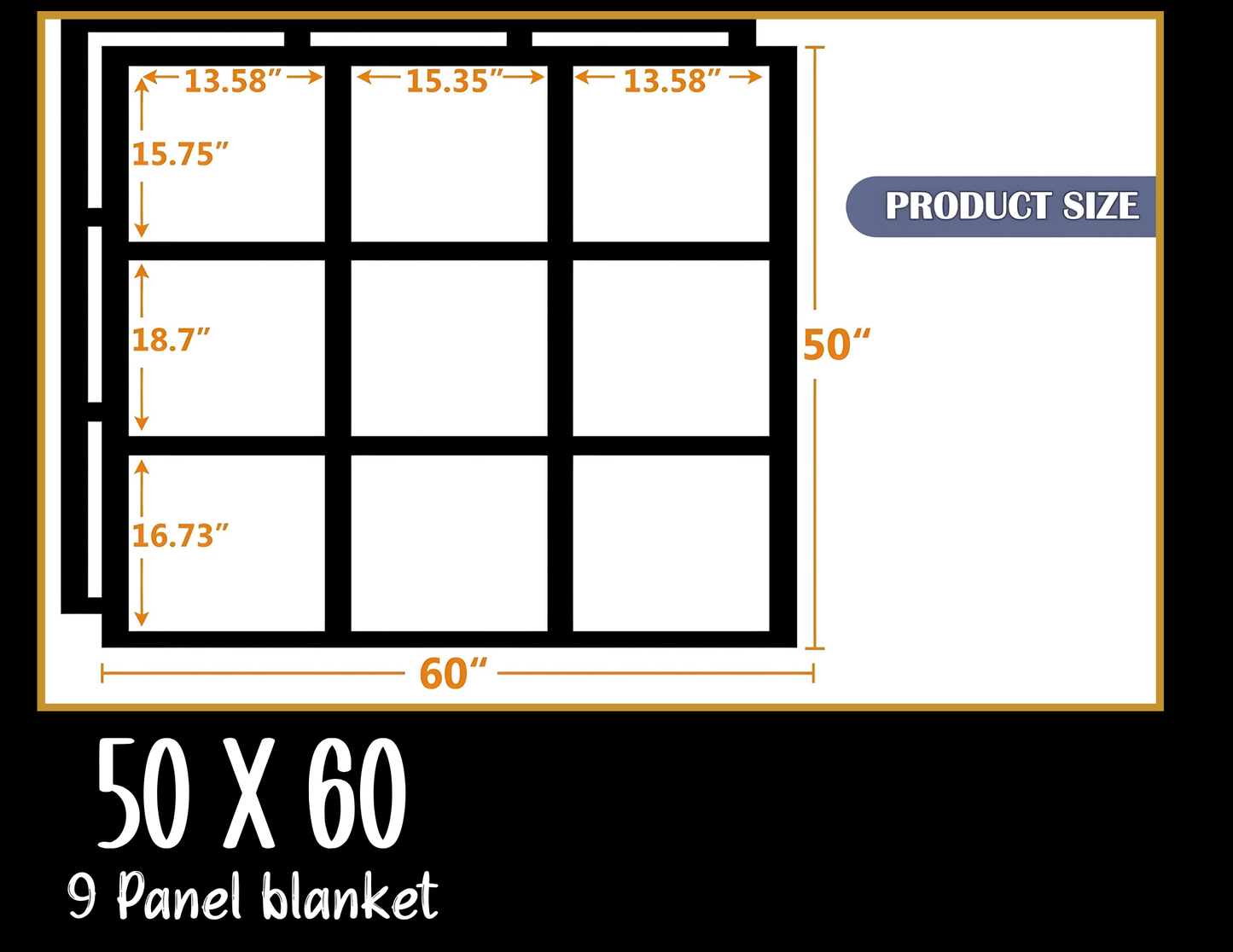 9-Panel Custom Photo Blanket 50×60
