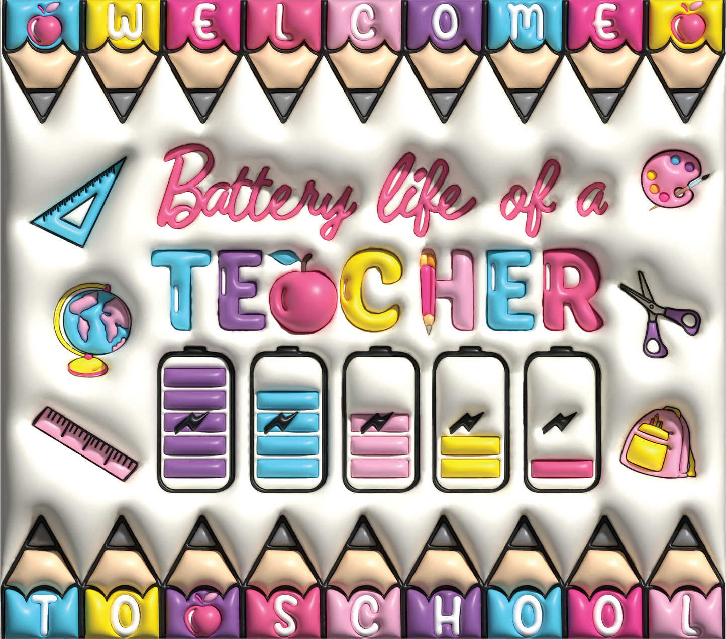 TEACHER BATTERY LIFE 3D INFLATABLE TUMBLE