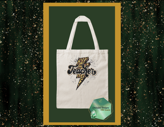 Lightning Leopard Teacher Tote Bag