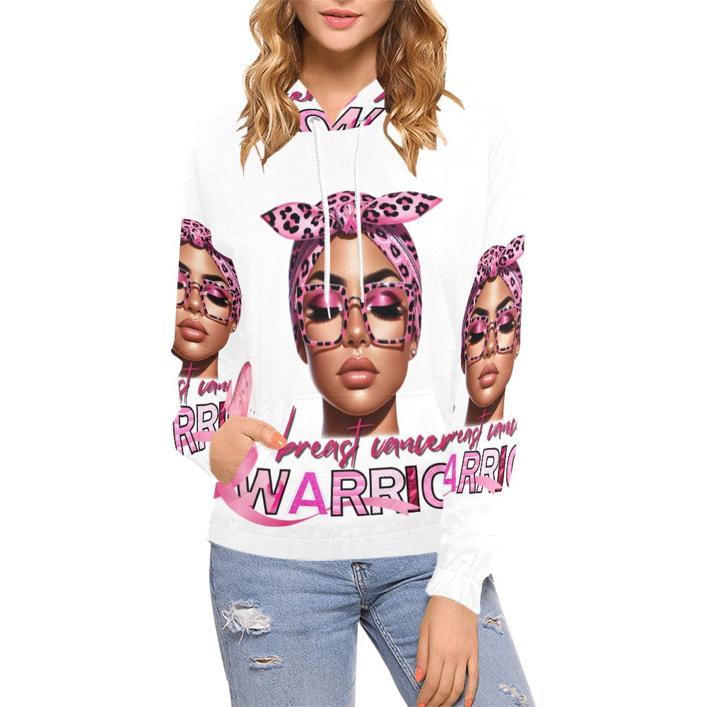 BREAST CANCER AWARENESS ALL OVER WHITE HOODIE