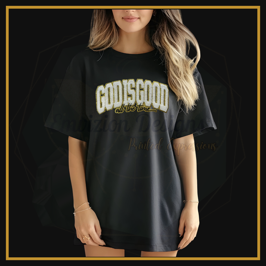 God Is Good Chenille Patch Tee