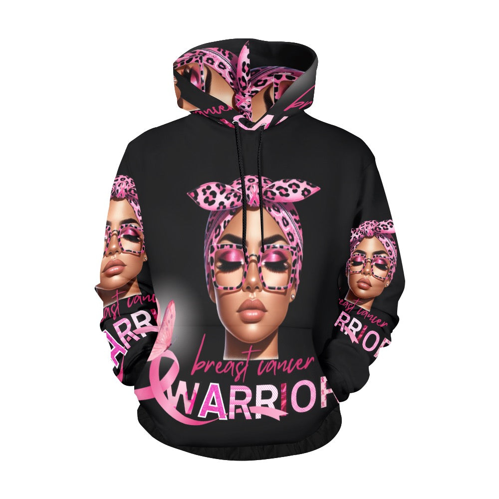 BREAST CANCER AWARENESS ALL OVER BLACK HOODIE