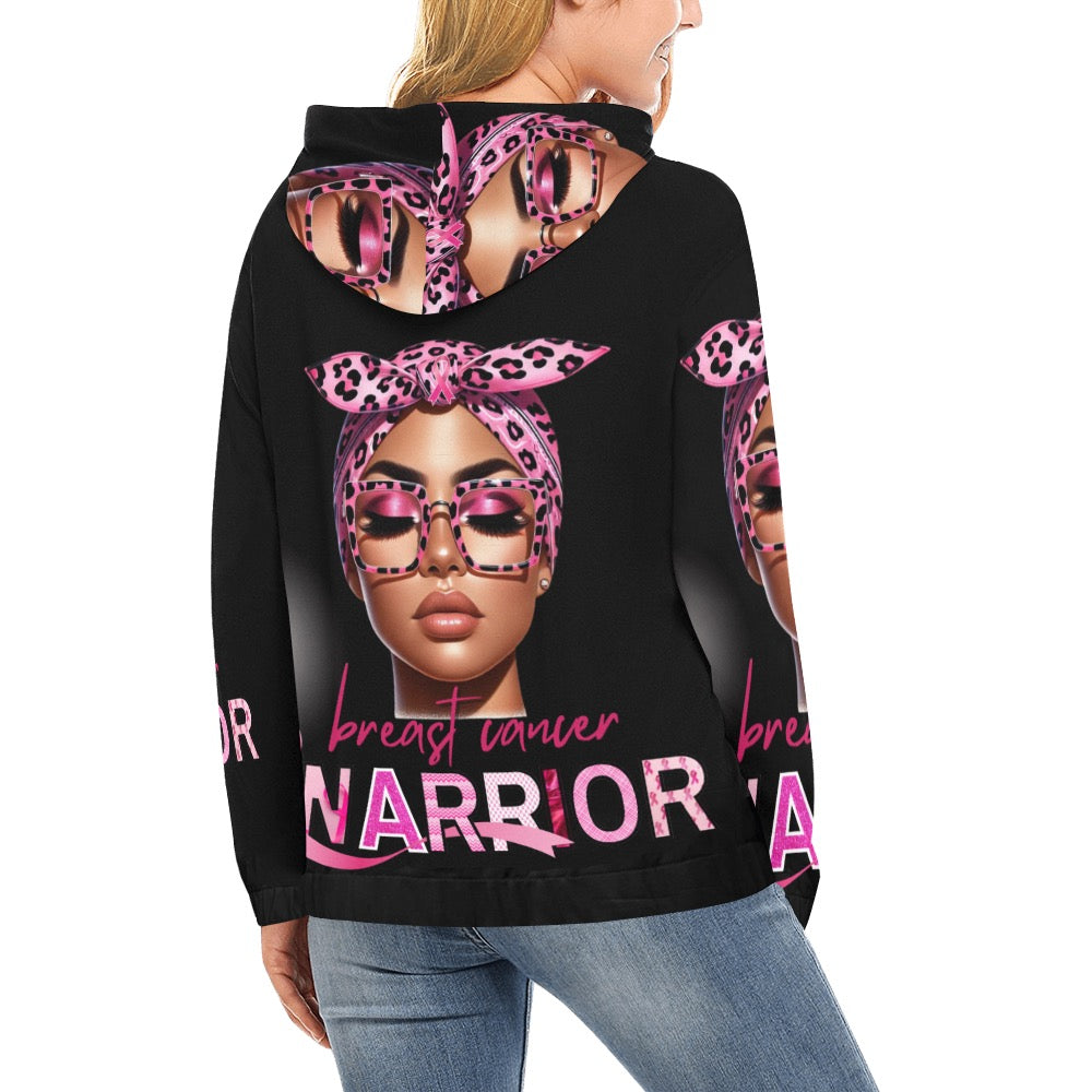 BREAST CANCER AWARENESS ALL OVER BLACK HOODIE