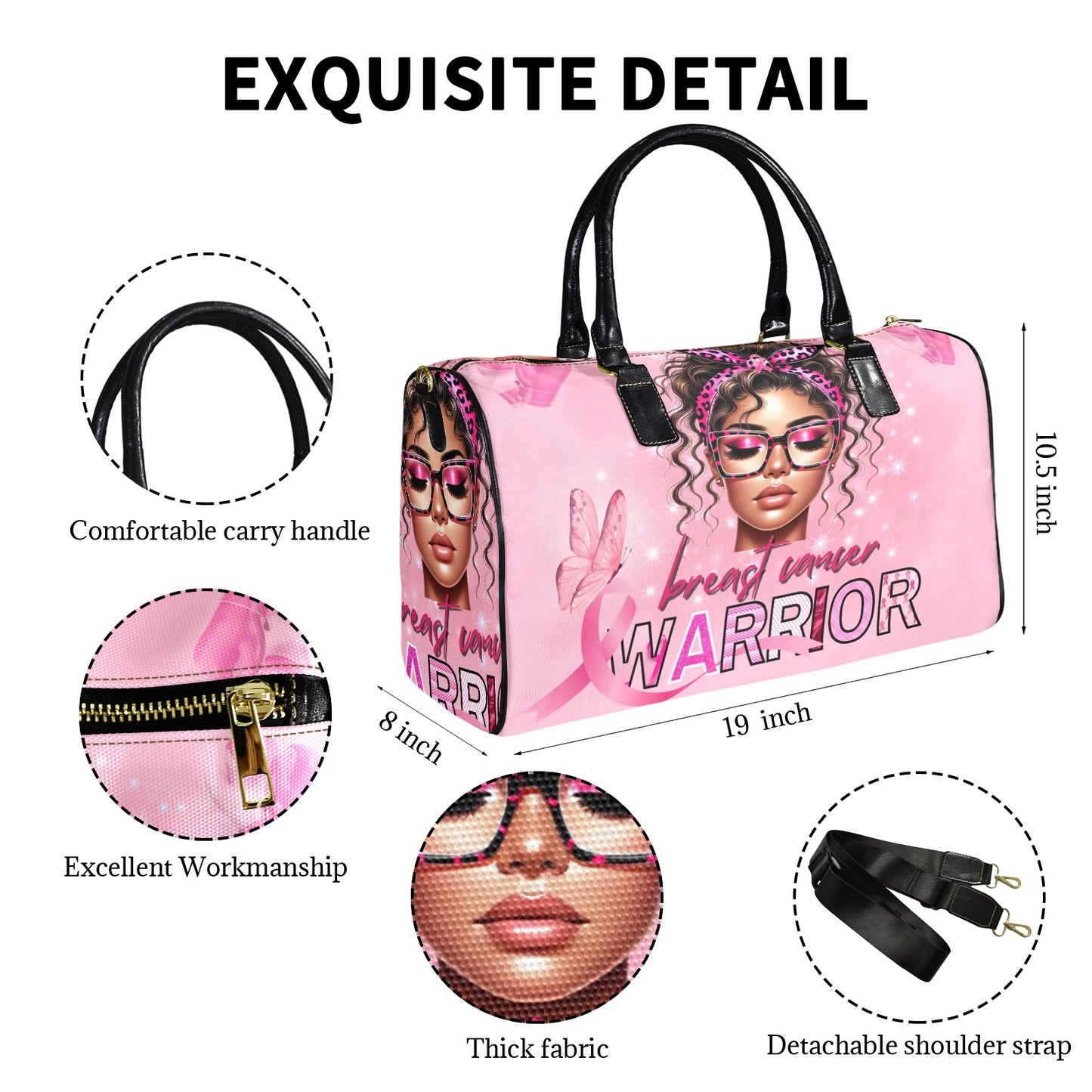 BREAST CANCER AWARENESS PINK DUFFEL BAG