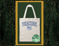 Blue Floral Teacher Tote Bag