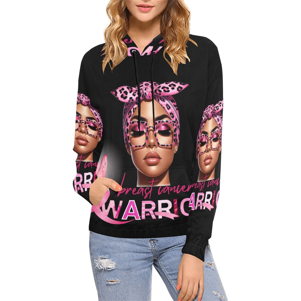 BREAST CANCER AWARENESS ALL OVER BLACK HOODIE