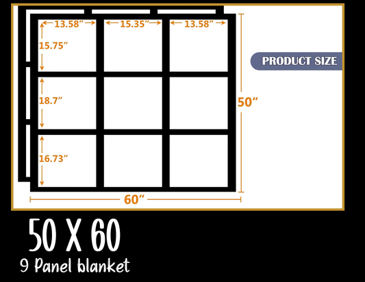 9-Panel Custom Photo Blanket 50×60