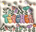 TEACHER NEUTRAL FLOWER 3D INFLATABLE TUMBLER
