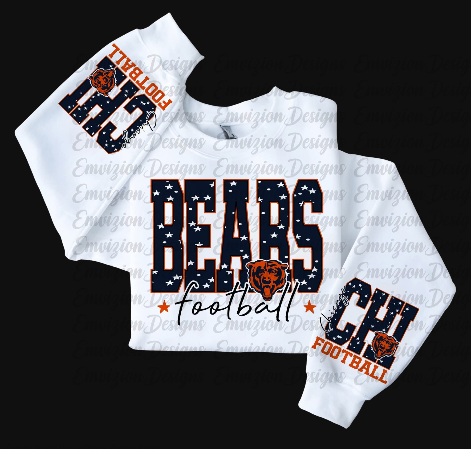 CHICAGO BEARS CREWNECK WITH SLEEVE DESIGNS