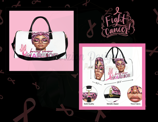 BREAST CANCER AWARENESS BLACK DUFFEL BAG