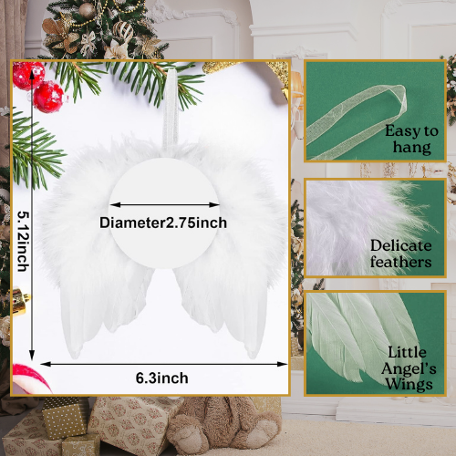 Christmas Angel Feather Wings Ornament