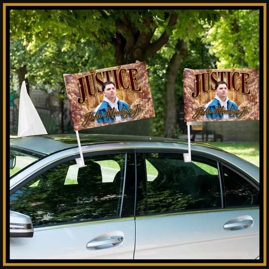 Justice for John Mendoza Jr. Memorial Car Flag