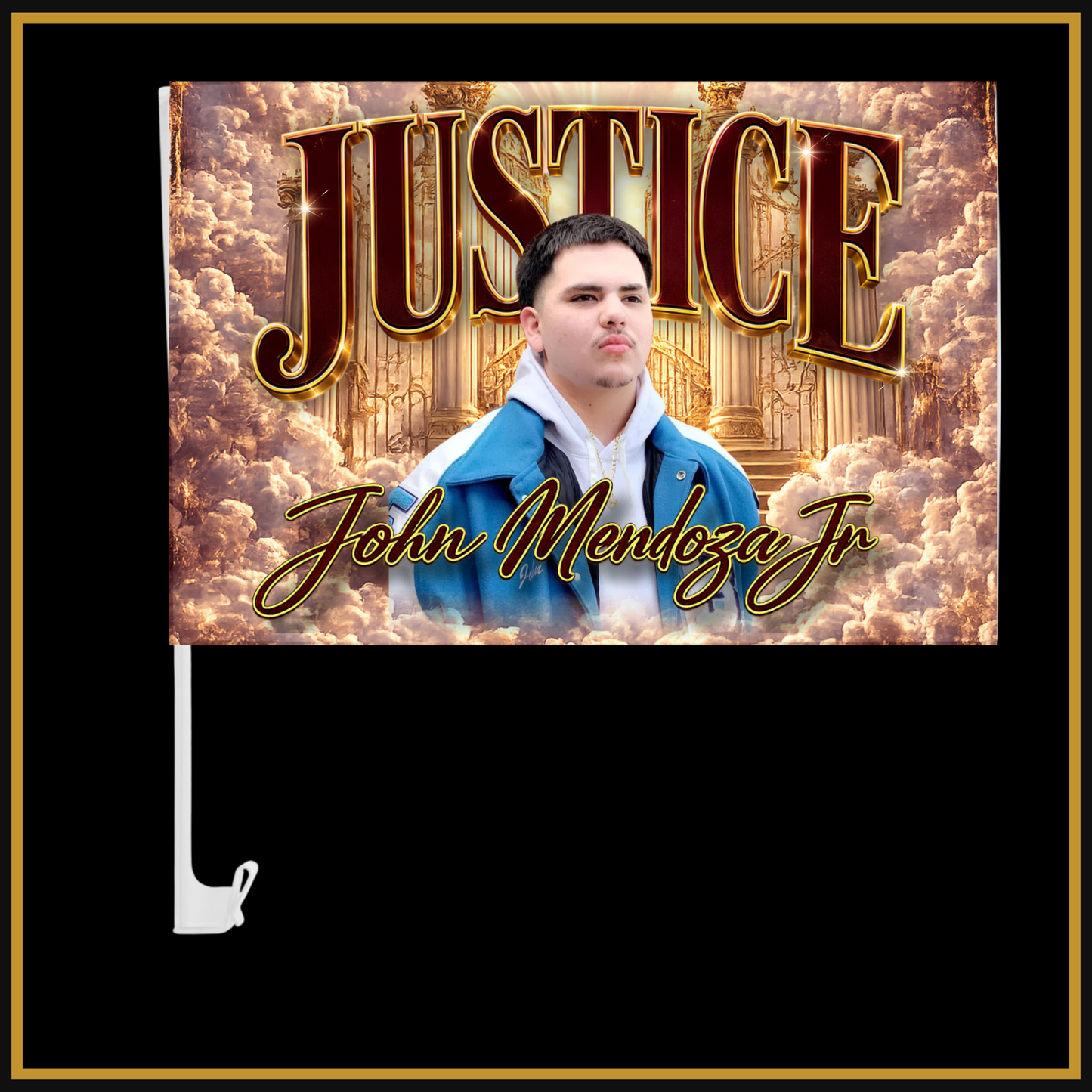 Justice for John Mendoza Jr. Memorial Car Flag