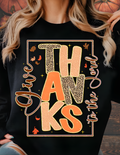 GIVE THANKS CHEETAH CREWNECK