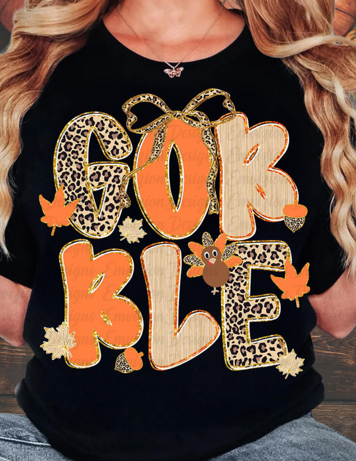 GOLD TRIM LEOPARD GOBBLE