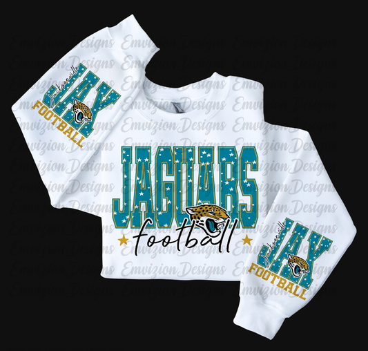 JACKSONVILLE JAGUARS CREWNECK WITH SLEEVE DESIGNS