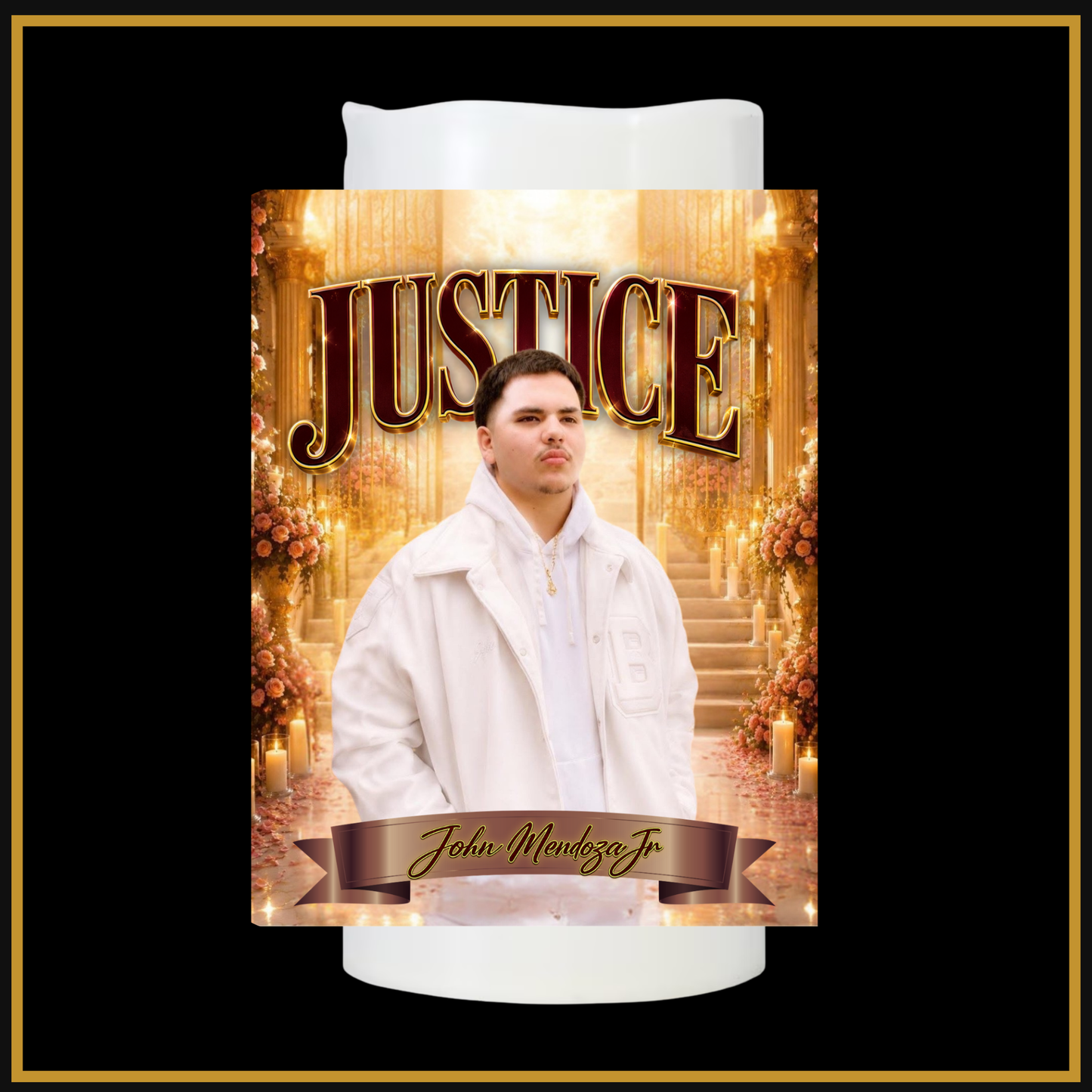 Justice for John Mendoza Jr. Memorial LED Candle