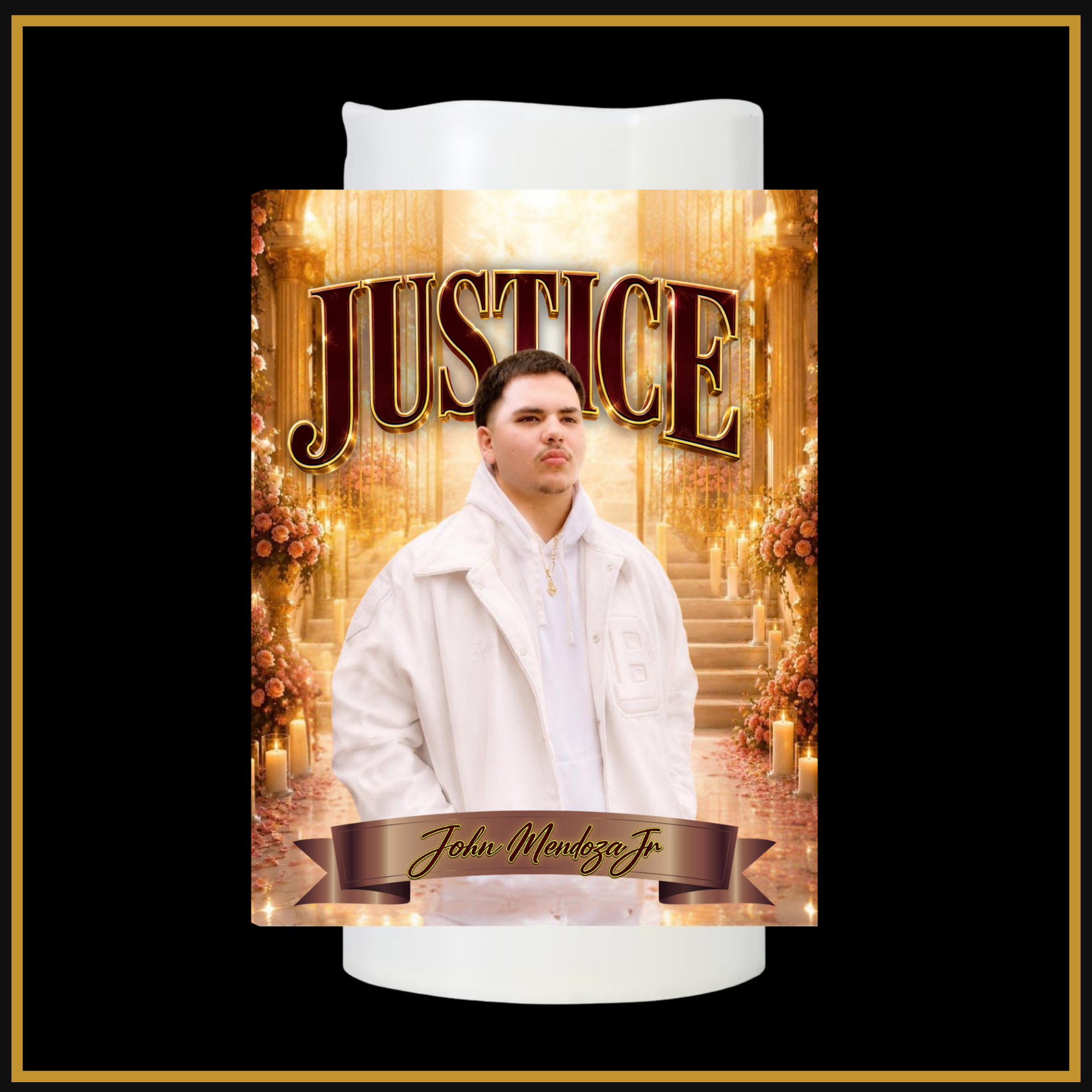 Justice for John Mendoza Jr. Memorial LED Candle