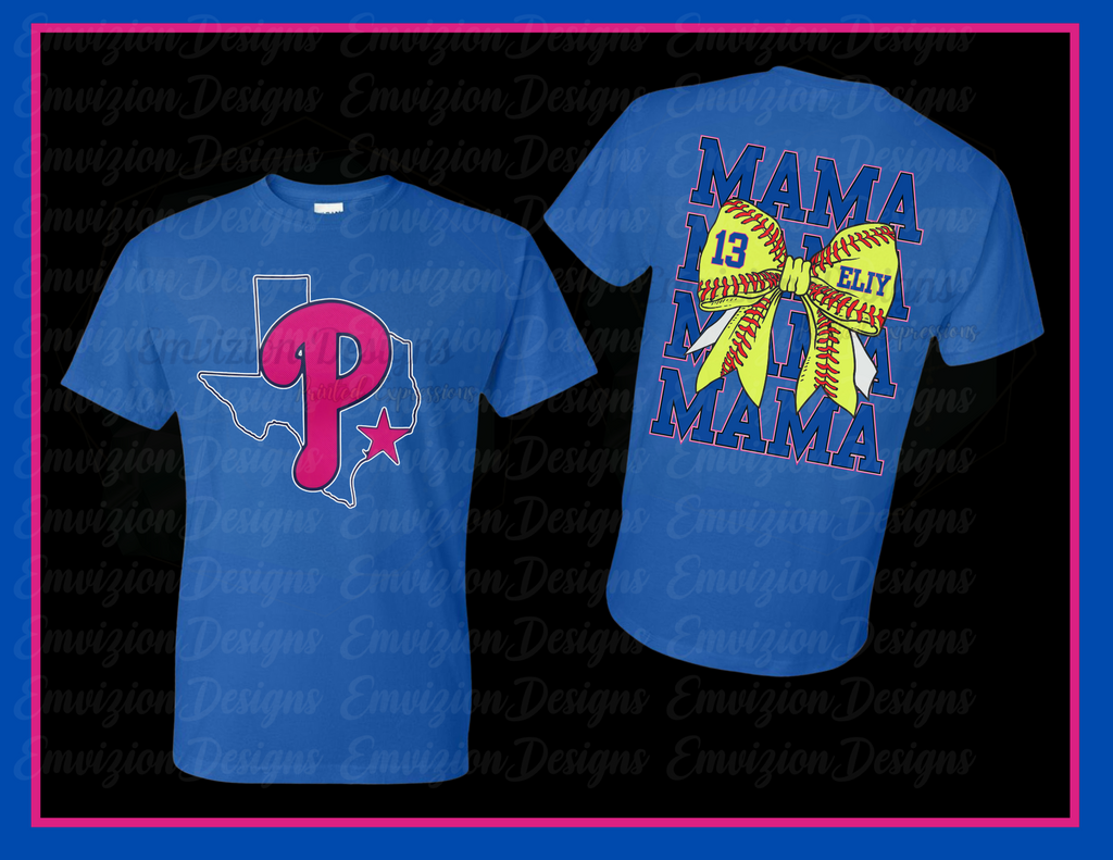 Blue Softball Mama