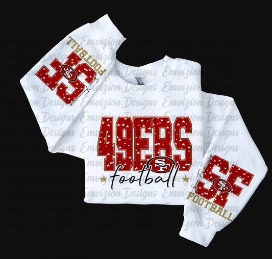 SAN FRANCISCO 49ERS CREWNECK WITH SLEEVE DESIGNS