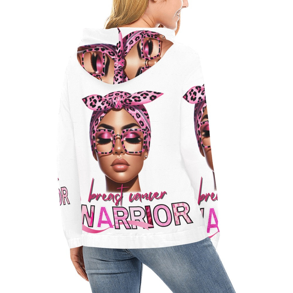 BREAST CANCER AWARENESS ALL OVER WHITE HOODIE