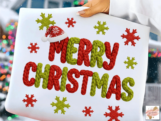 MERRY CHRISTMAS FAUX YARN